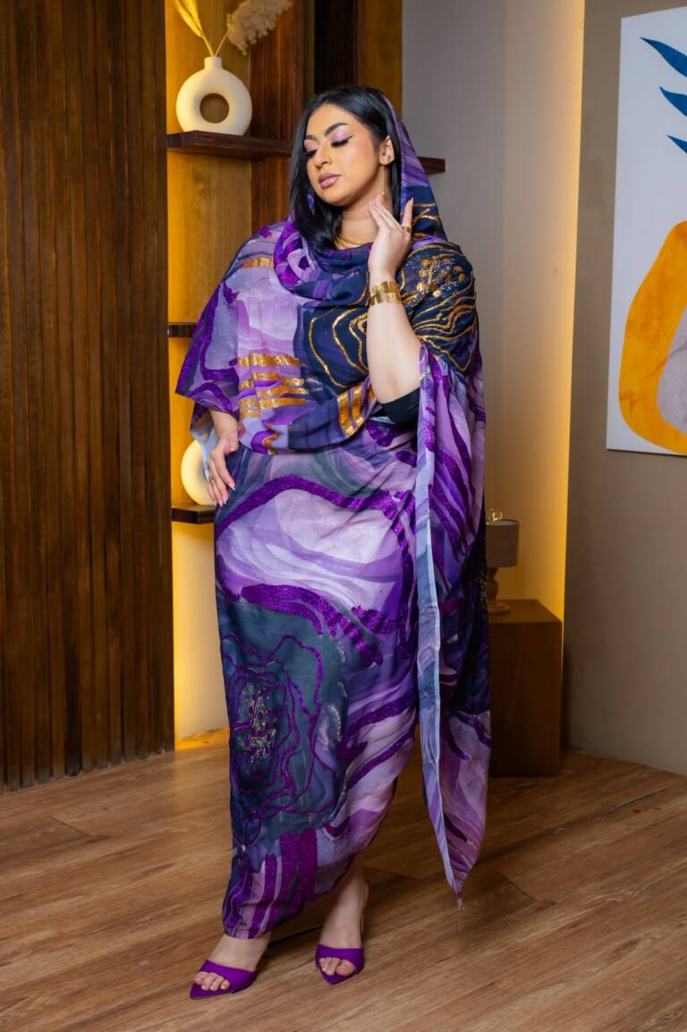 Purple Italian Total Toub with Glitter Touch