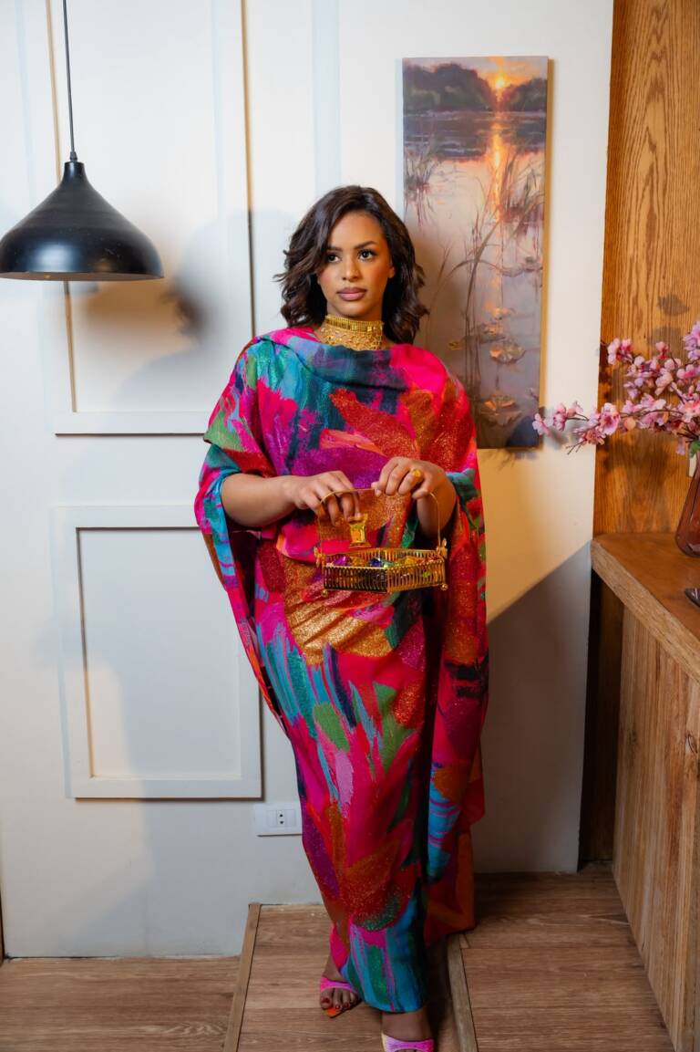 Multi Colored Italian Total Toub with Glitter Touch