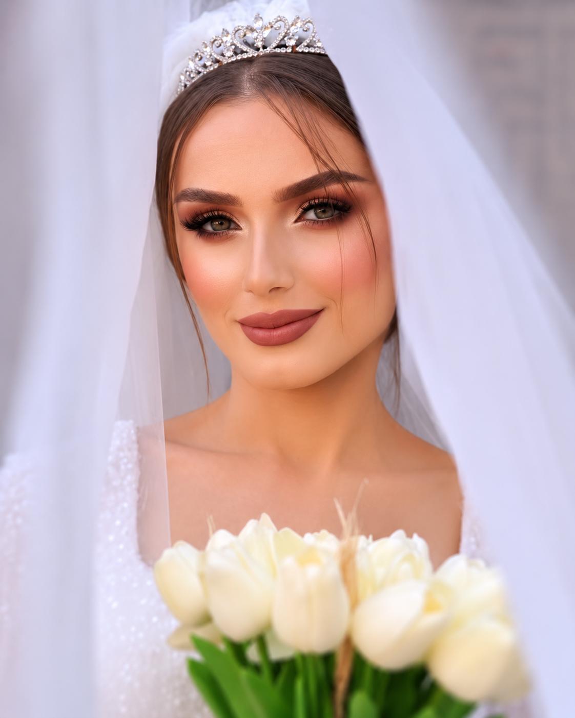 Professional bridal makeup application